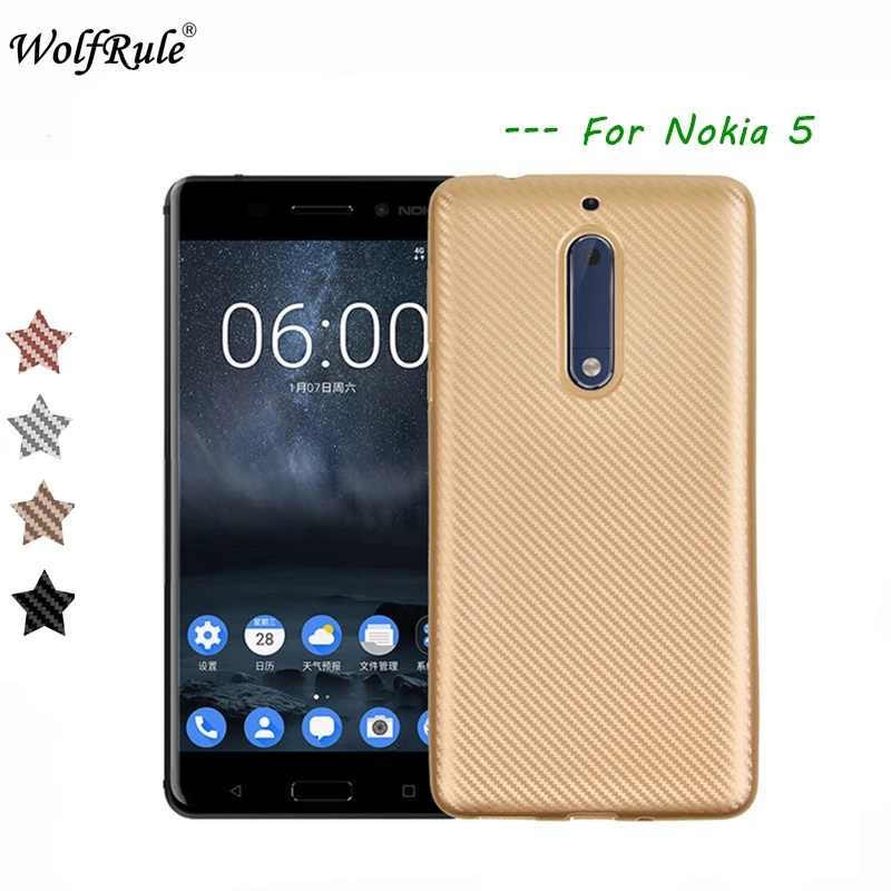 Чехол WolfRule для Nokia 5 Роскошный чехол с полной защитой из углеродного волокна