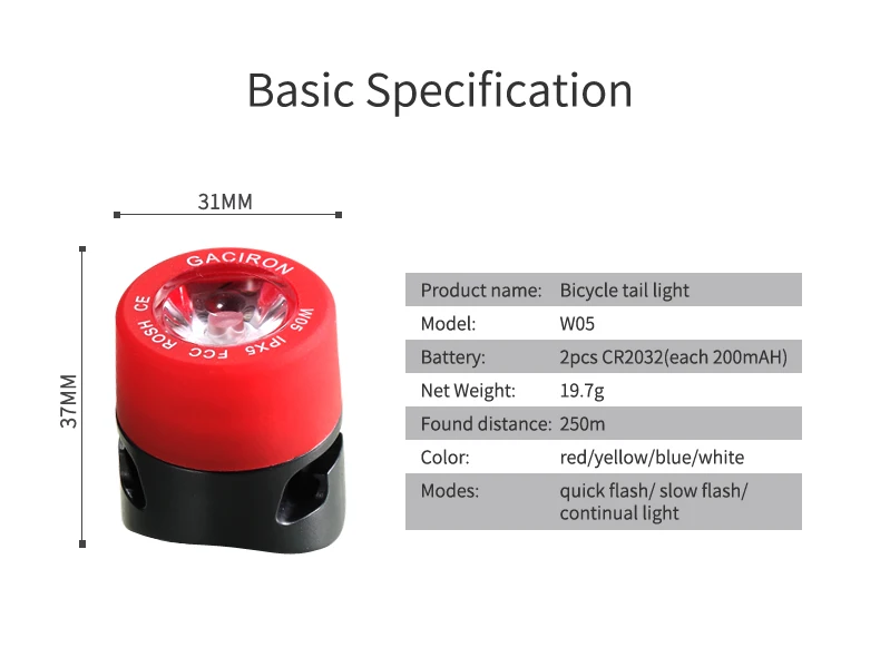 Top Gaciron Bicycle Light Non-Rechargeable LED mountain Bike Front/Rear Warning Lamp Cycling accessories Night Safety tail light 9