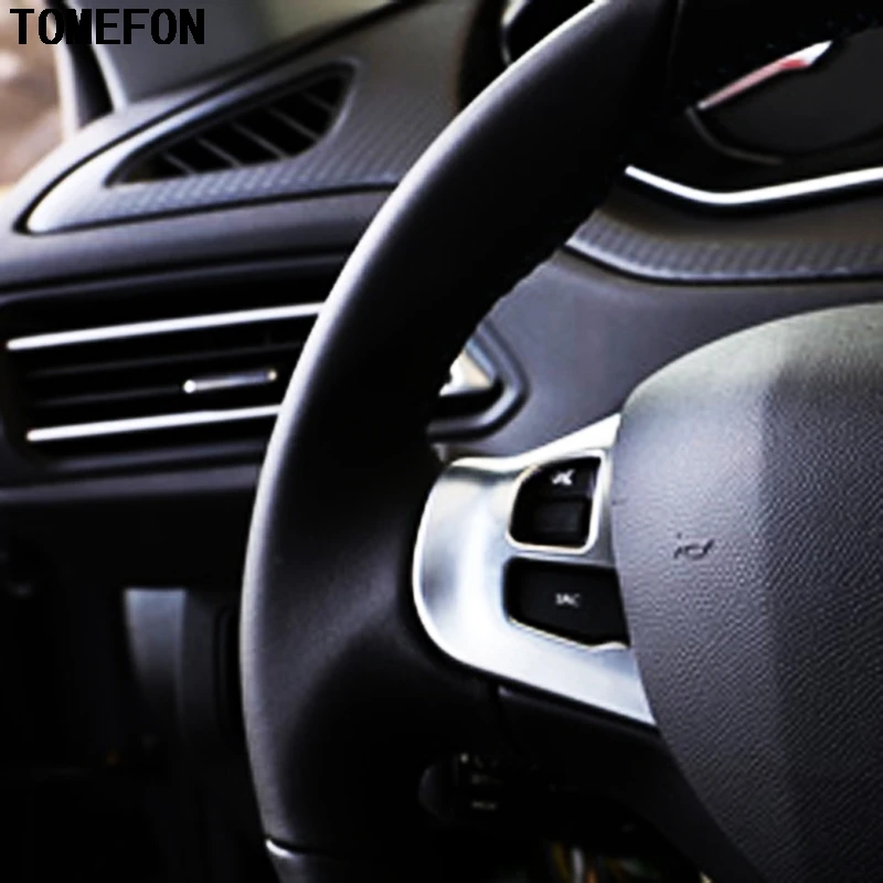Декоративная крышка на руль автомобиля TOMEFON для PEUGEOT 308 2014 2015 2016|style cap|style stickerstyle cover