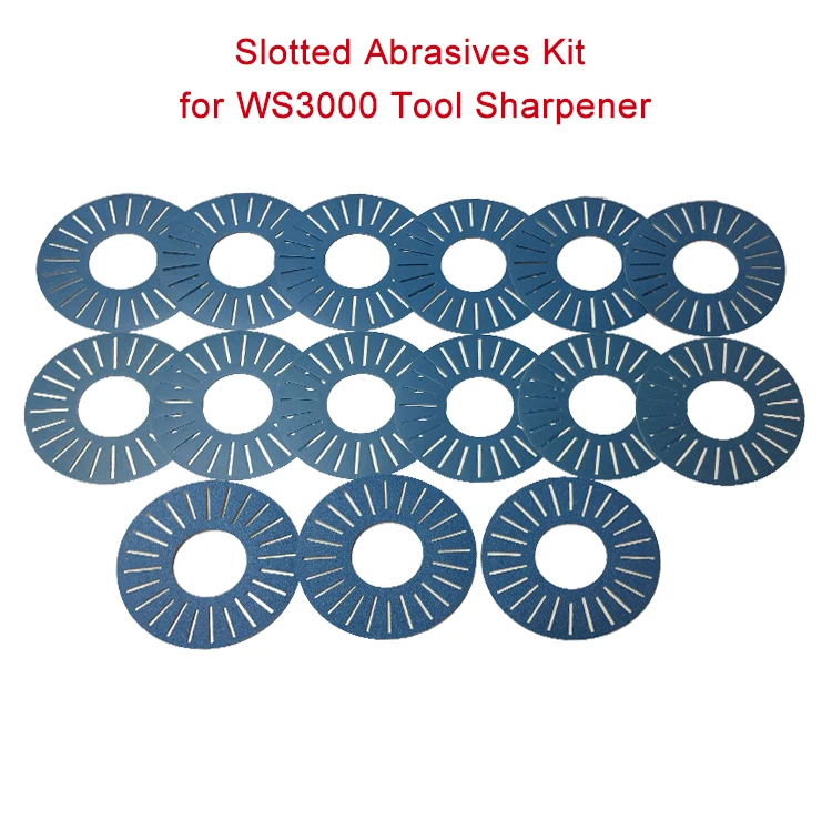 15PCS 6 Inch 150MM Slotted Abrasives Kit PSA Abrasive Disc Blue