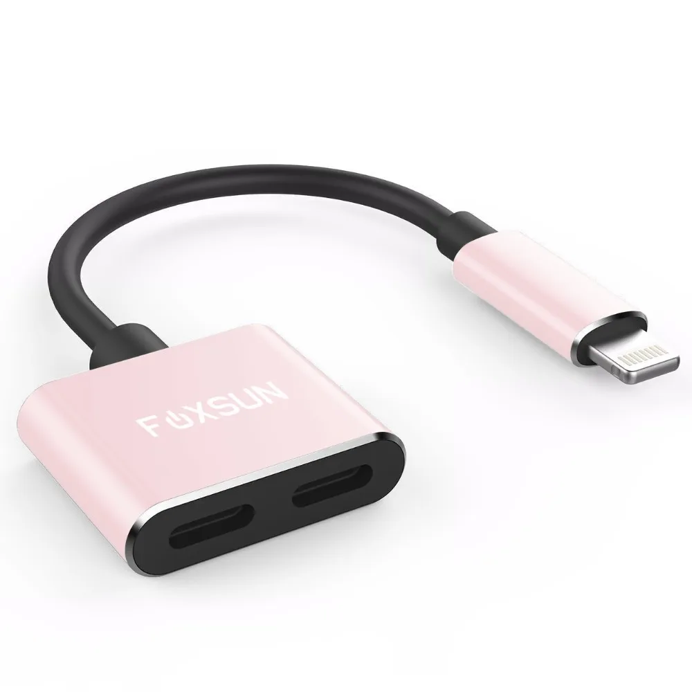 2 in 1 for Lightning Splitter Adapter for iPhone 7 8 X Double for lightning ports Headphone Audio Audio and Charge Adapter