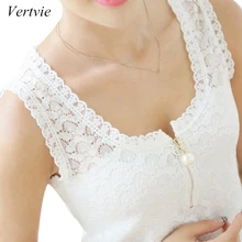 Vertvie Blusas женственная женская блузка кружевная винтажная без рукавов белая Renda Yoga рубашки спортивные топы плюс размер черный