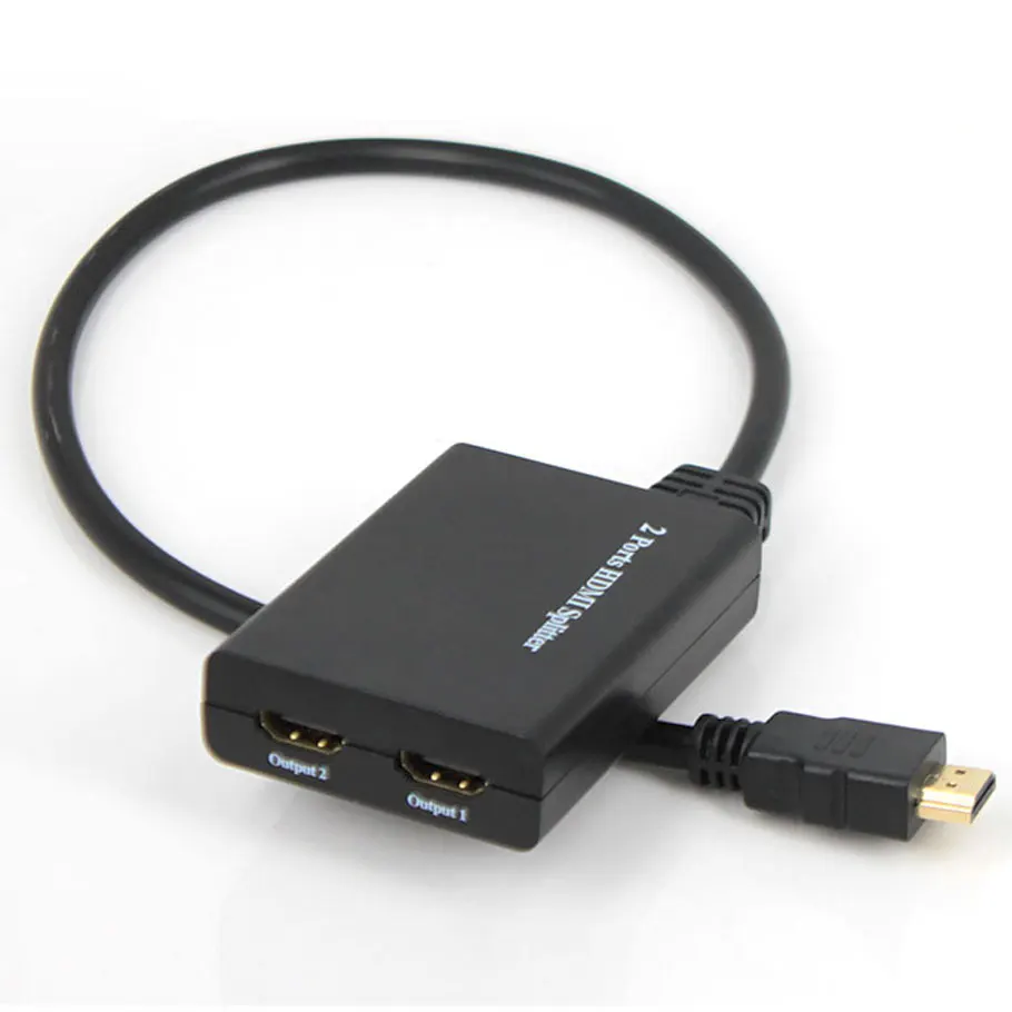 Full 1080P HDMI сплиттер 1X2 порта 50 см HDMI 1,4 HDCP 3D видео с DC5V/1A USB адаптер питания усилитель-разветвитель HDMI кабель