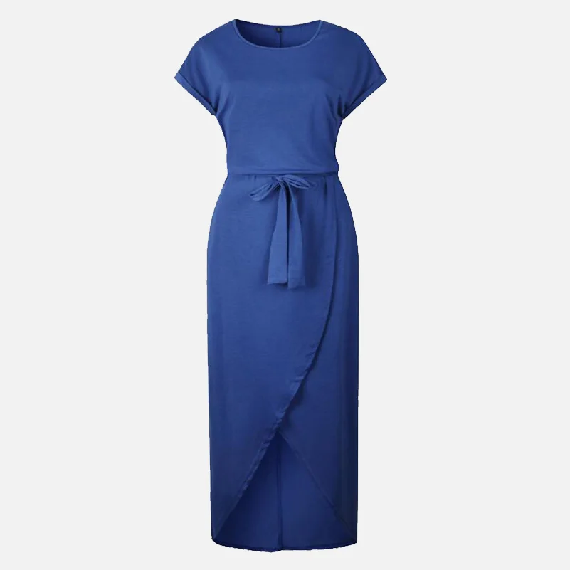 Aonibeier Short Sleeve Maxi Dresses Asymmetric Hem Sexy Women Maxi Club Dress Long Party Plus Size Summer Dresses O Neck Sashes Aonibeier Short Sleeve Maxi Dresses Asymmetric Hem Sexy Women Maxi Club Dress Long Party Plus Size Summer Dresses O Neck Sashes