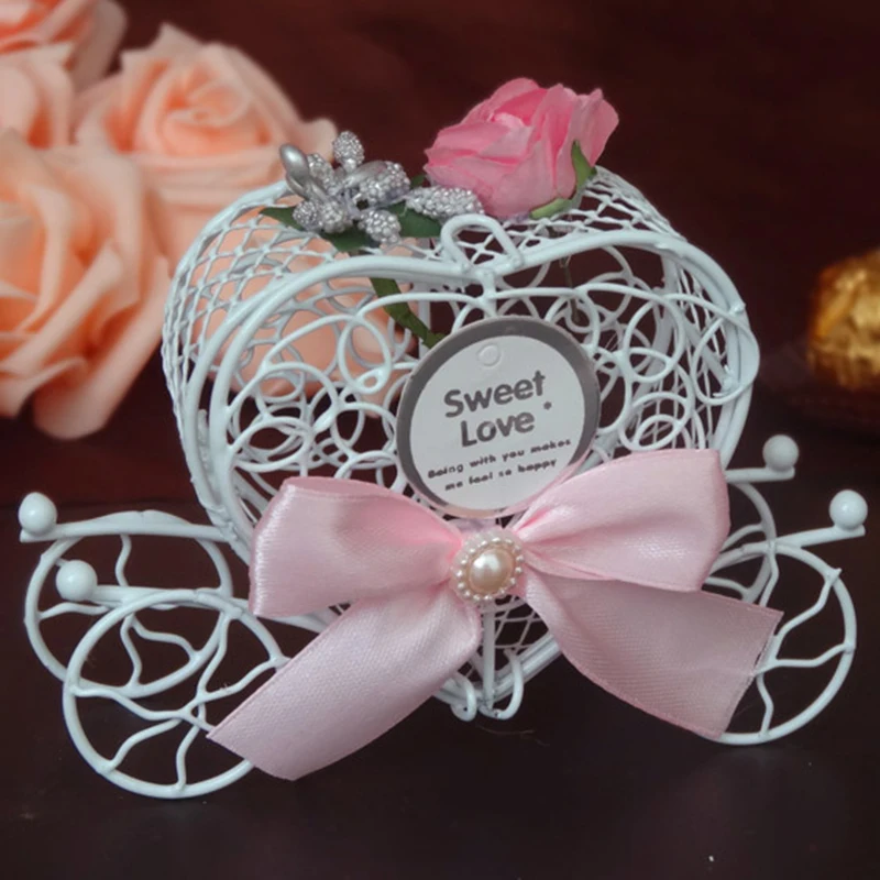 Creat, роскошная коробка для конфет с сердечком, для свадьбы, дня рождения, вечеринок, коробка для конфет, металлическая карета, шоколад, подарок для свадебной вечеринки - Цвет: D