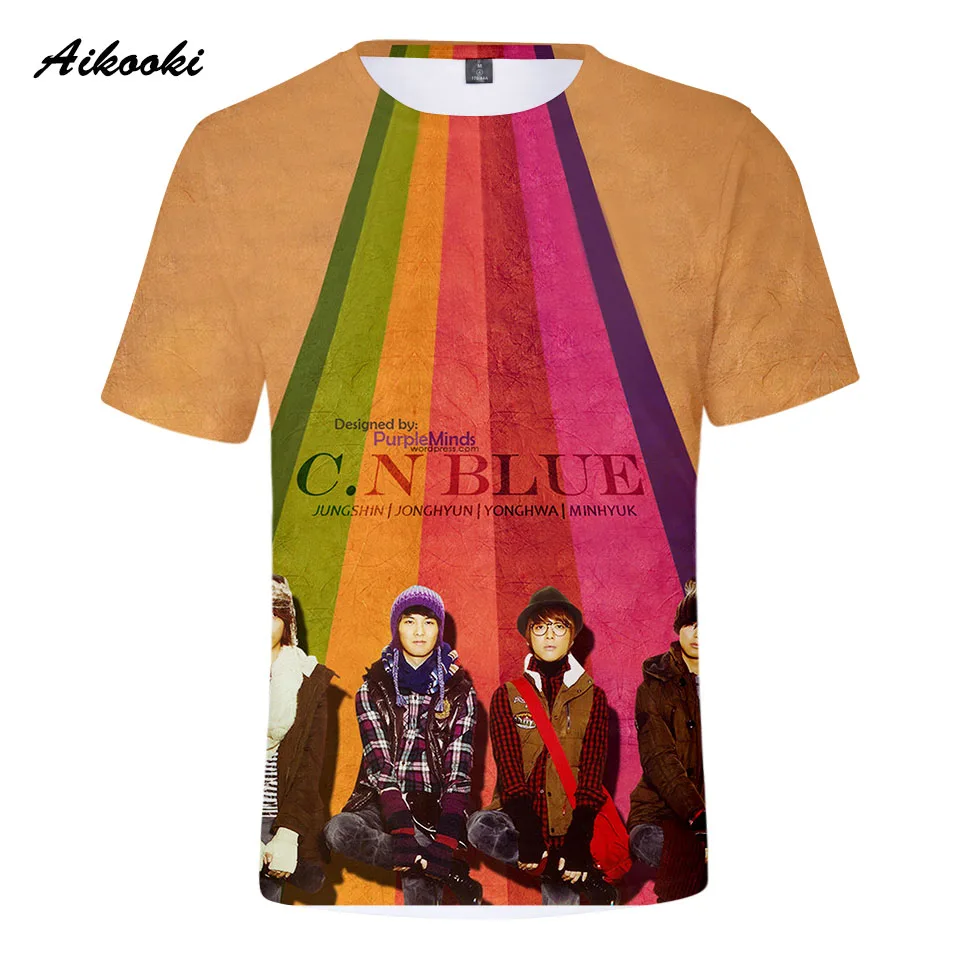 Aikooki/хит продаж футболки CNBLUE 3D футболка для мужчин и женщин Корейская рок группа с