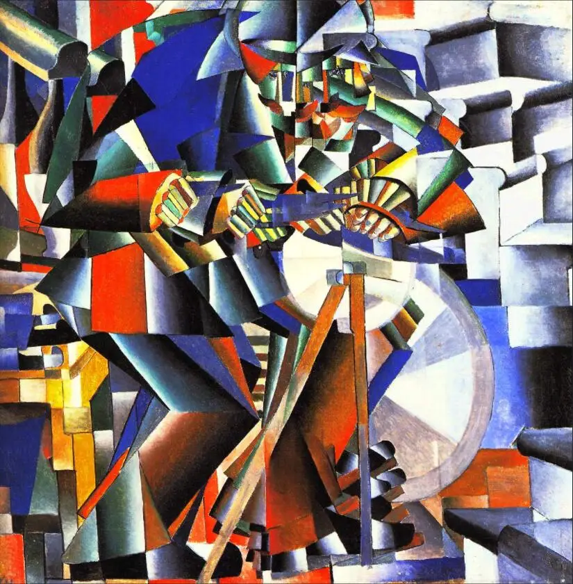 Высокое качество картина маслом холст Репродукция knifegrinder (1912) от Kazimir Malevich ручная