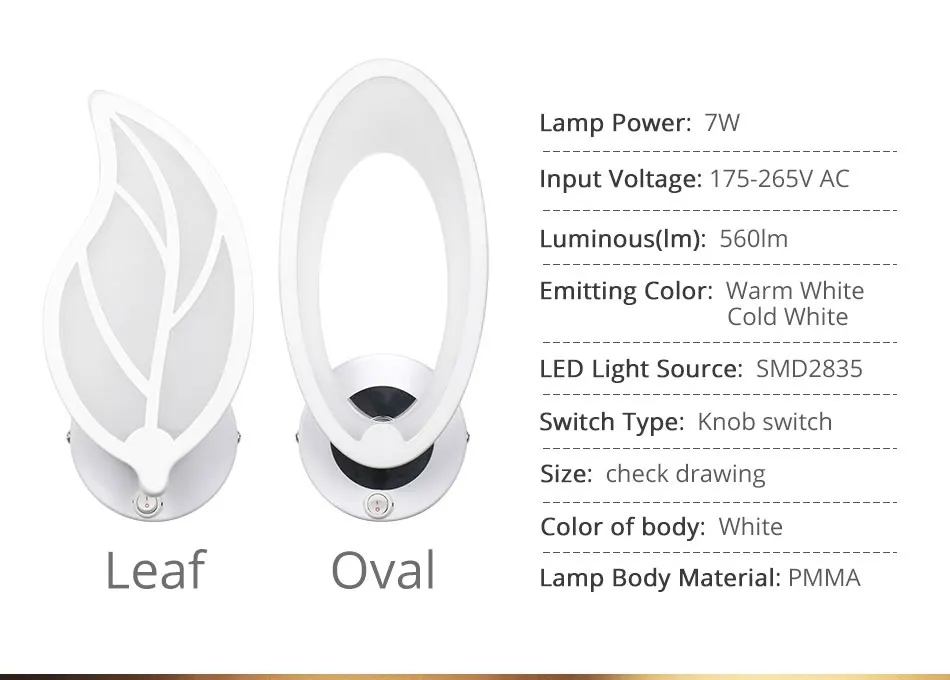White Modern Wall Lamp 7W 175-265V AC Bedside Bedroom Stair Indoor Lighting LED Wall Sconce Reading light Hotel Decorative Lamp  (4)