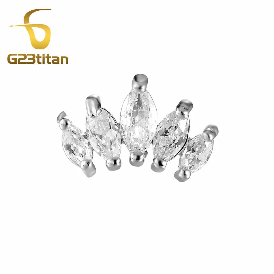 

G23titan Body Piercing Jewelry Crown Ear Stud Rings Earrings for Ear Tragus Helix Cartilage Piercing Titanium Labret