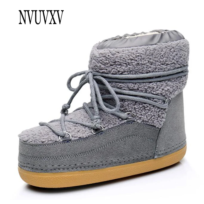 

2019 fashion Women's boots snow boots ski boots Space boots women winter warm plus cashmere lambswool short Thick bottom sh035