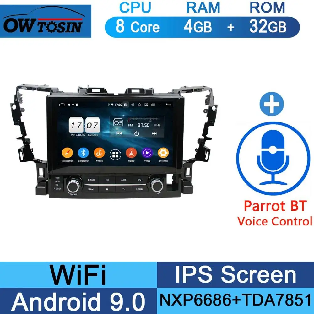 10," ips Восьмиядерный 4G ram+ 64G rom Android 9,0 автомобильный dvd-радио GPS для Toyota Alphard DSP CarPlay Parrot BT стерео - Цвет: 32G Parrot BT