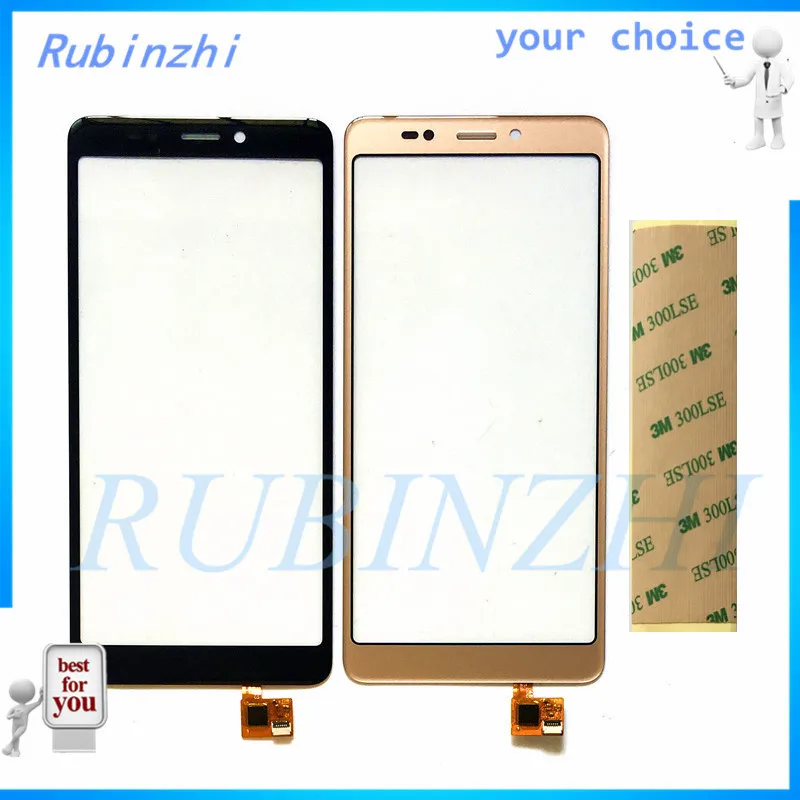 

RUBINZHI With Tape Moible Phone Touchscreen Front Glass Panel For Wiko Jerry 3 Touch Screen Digitizer Sensor Panel