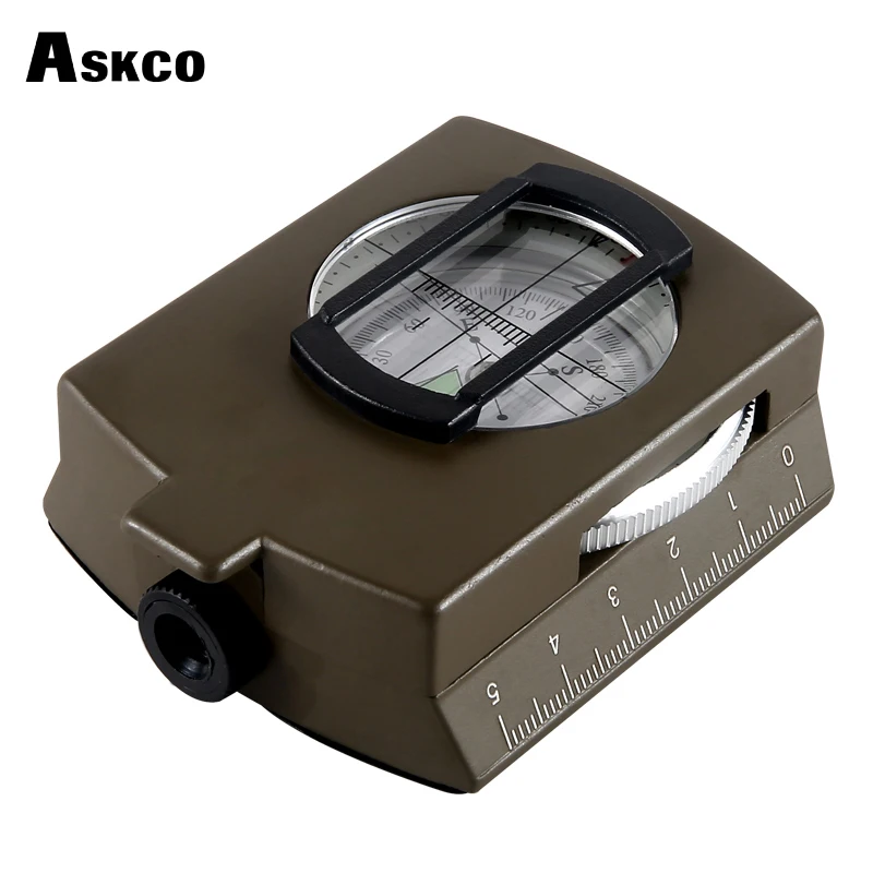 Military Lensatic Compass Askco Survival Military Compass Hiking Outdoor Camping Equipment Geological Compass Compact Scale