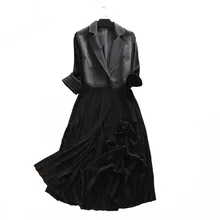 Тренчкот Женская мода полоса отложной рукав три четверти Сращивание шифоновая одежда элегантное пальто для женщин тонкое 5XL