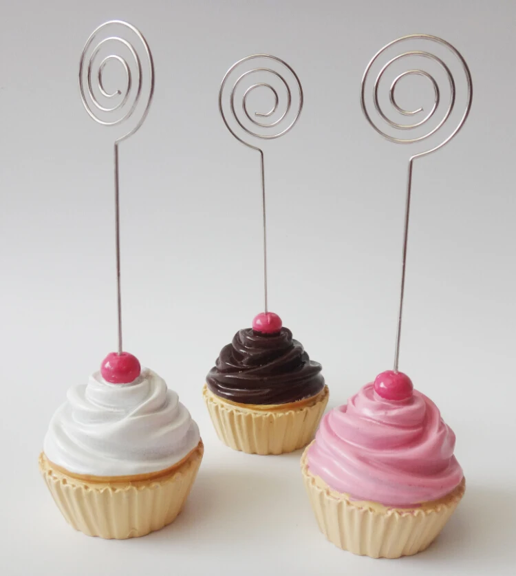 

Free Shipping 10pcs/lot Sweet Cake Holder For Place Card/ Name Card In Party Decoration