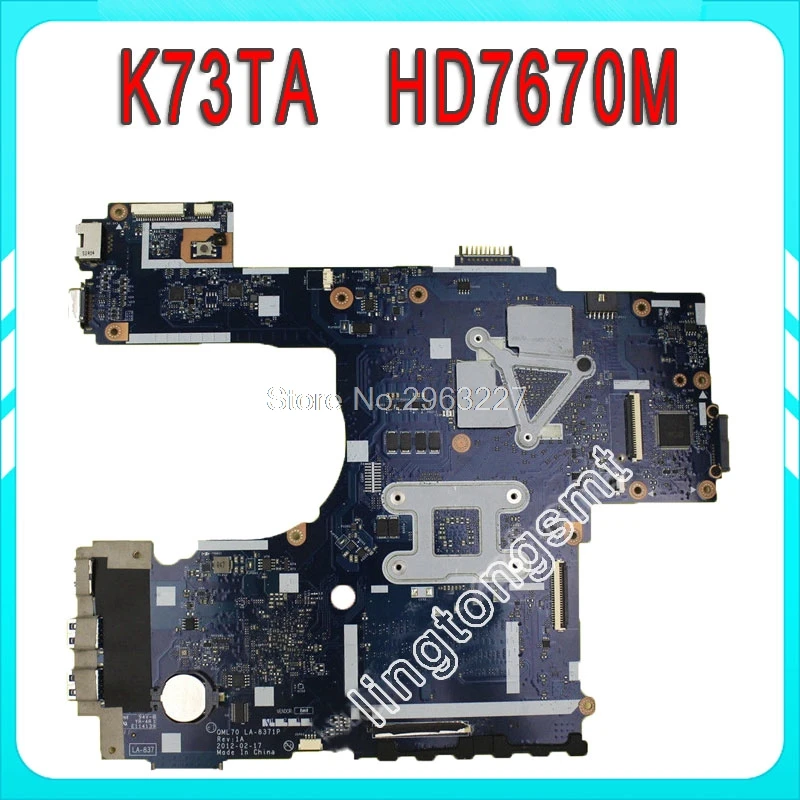 K73TA материнская плата QBL70LA 7553P hd7670m 1 ГБ для For Asus X73T K73TK R73T ноутбука плата|motherboard