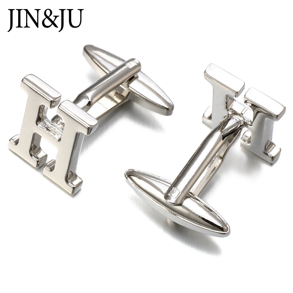 JIN& JU, Новое поступление, модные запонки с буквами A D R H M, мужские запонки с высоким качеством, золотые, серебряные, металлические запонки для рубашки