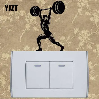 

YJZT Mural Decal Bodybuilding Gym Crossfit Workout Bedroom Wall Stickers Vinyl Light Siwtch Decal 8SS-2525