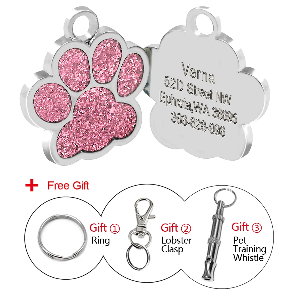 Ярлыки с блестками для собак и кошек 6 цветов|pet id|pet id tagid tag |