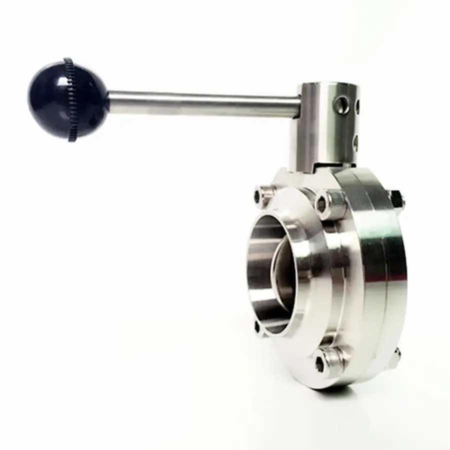 Подходит 89 мм 3," труба OD стыковая сварка санитарно бабочка контроль потока клапан SUS 304 нержавеющая пивоварения дома