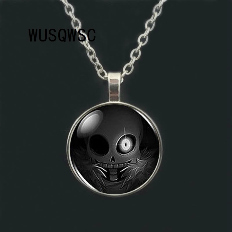 WUSQWSC Undertale Sans Skull черная игра геймер мужское модное ожерелье ручной работы