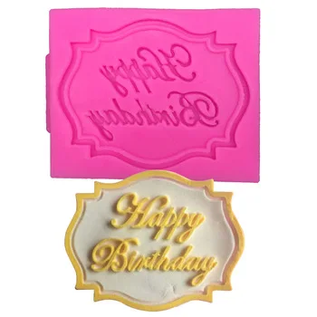 Free shipping happy Birthday silicone mold chocolate fondant cake decoration Kitchen Tools F0070
