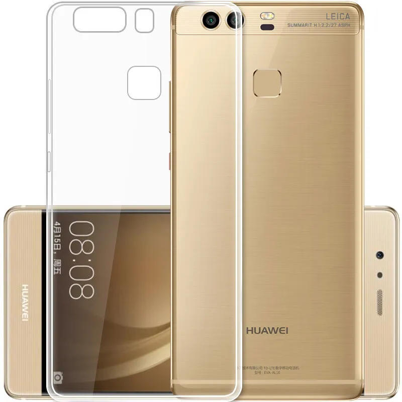 Ясно кремния ультра тонкий телефон чехлы для HUAWEI P9 Дело ТПУ противоударный блеск