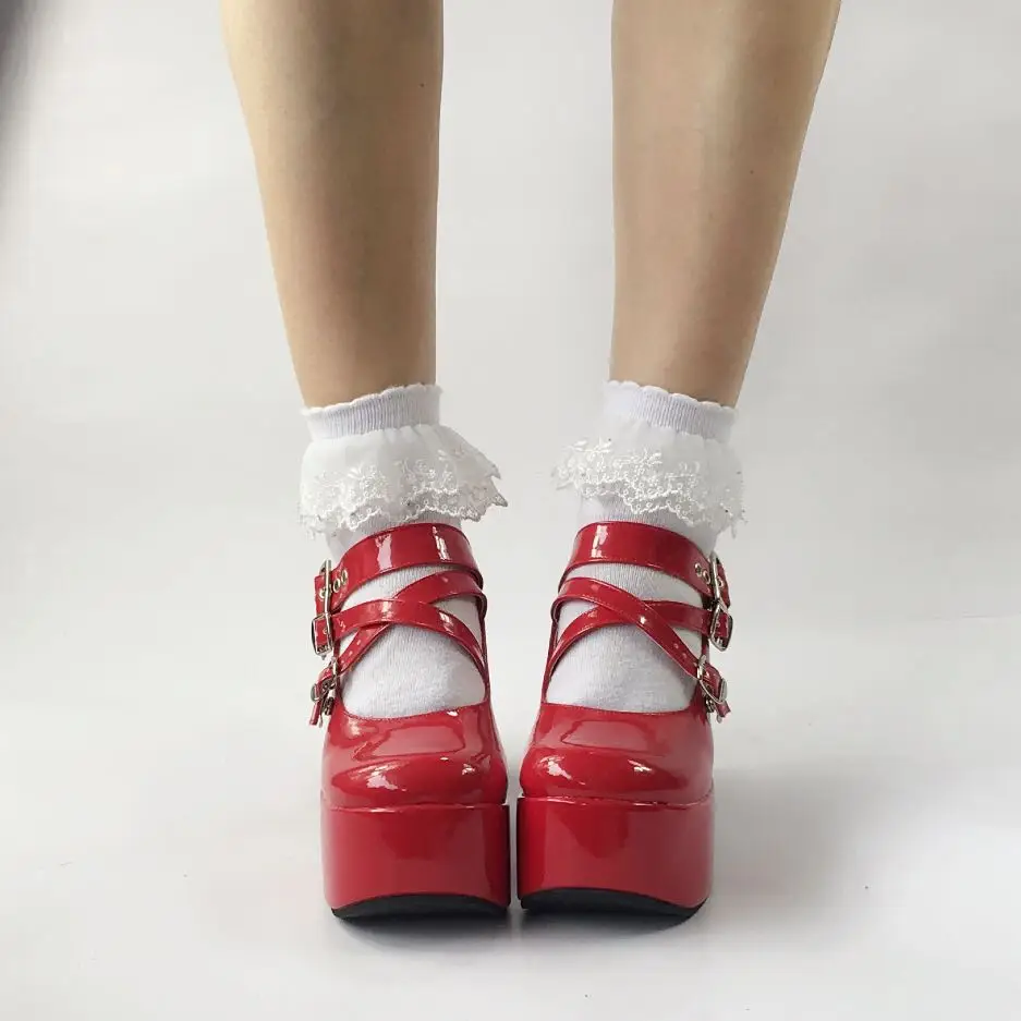 New-9cm-Hoof-Heels-Thick-Platform-Womens-Pumps-Queen-Cosplay-Gothic-Punk-Lolita-Shoes-Ankle-Strap-  9
