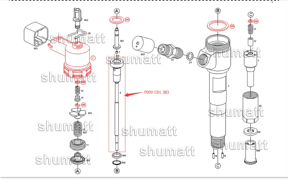 Shumat F 00 в C01 383 дизельный процедура установки ниппеля F00VC01383 Управление клапанный набор FOOV CO1 383 для инжектора топлива коллектора системы впрыска топлива 0445 110 376