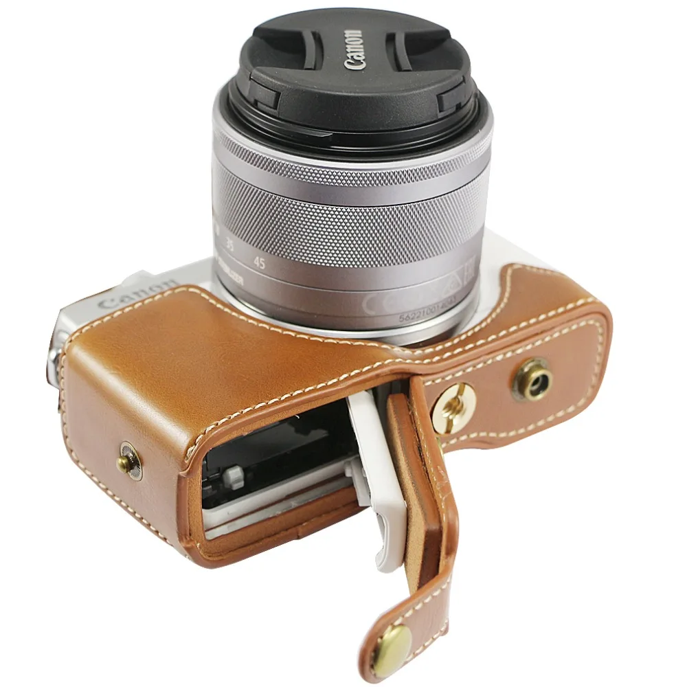 Точный чехол из искусственной кожи для цифровой камеры для Canon EOS M10 M100 EOS M200 15-45 мм с ремешком