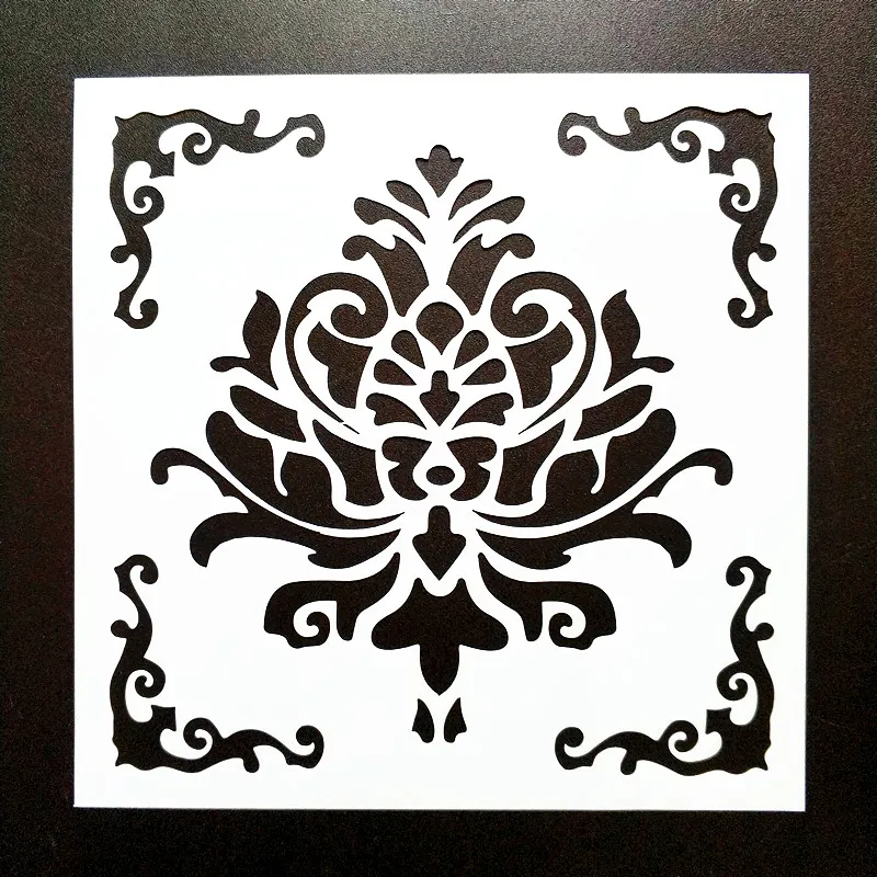 

DIY Home Painting 15*15cm Vintage Pattern Stencil Template For Tile Floor Furniture Fabric Painting Decorative