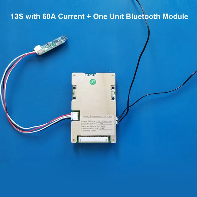 13S 48V литий-ионный умный Bluetooth BMS с 20 до 60A постоянным током 54,6 V печатная плата программного обеспечения для батареи электровелосипеда или батареи питания