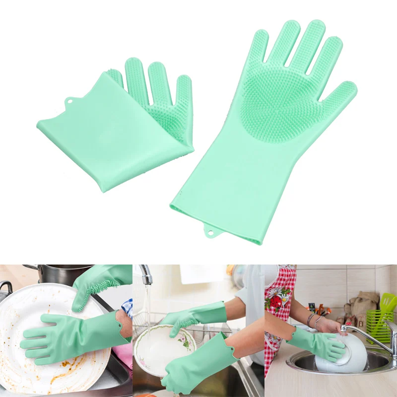 YTE Magic Silicone Cleaning Gloves Silicon Dusting Dish Washing Gloves