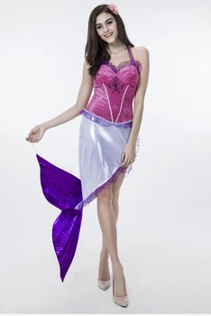 

Free shipping pink purple mermaid cosplay fancy sexy DS nightclub performance princess ariel costume party carnival halloween