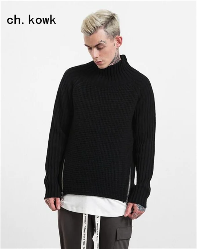 CH.KWOK solid Sweater Men round neck knitted sweaters male