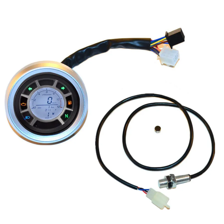 

Motorcycle Instrument Universal Aluminium LCD Digital Speedometer Tachometer Odometer Backlight Gauge