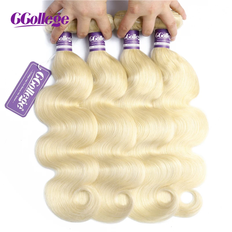 Медовый блонд, 613 пучков, объемная волна, малазийские волосы, плетение, пучки 100%, волосы remy для наращивания, 3 предмета, человеческие волосы
