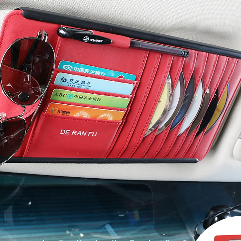 

CD/DVD Wallet for Car Interior Storage with Card Sunglasses Holder for BMW Sun Visor DVD Bag for Toyota Auto Origizer Vehicel