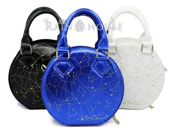 

Lolita 12 Constellations Starry Stars Sky Bag Handbag Shoulder Bag Crossbody Gold Print Message Women Gift