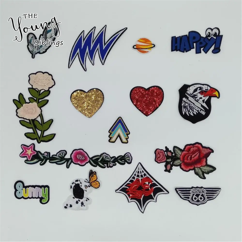 

Fashion style Cartoon Hot melt adhesive Applique Embroidery Iron on patch Badges DIY Sewing Clothing Accessories C5989-C6006