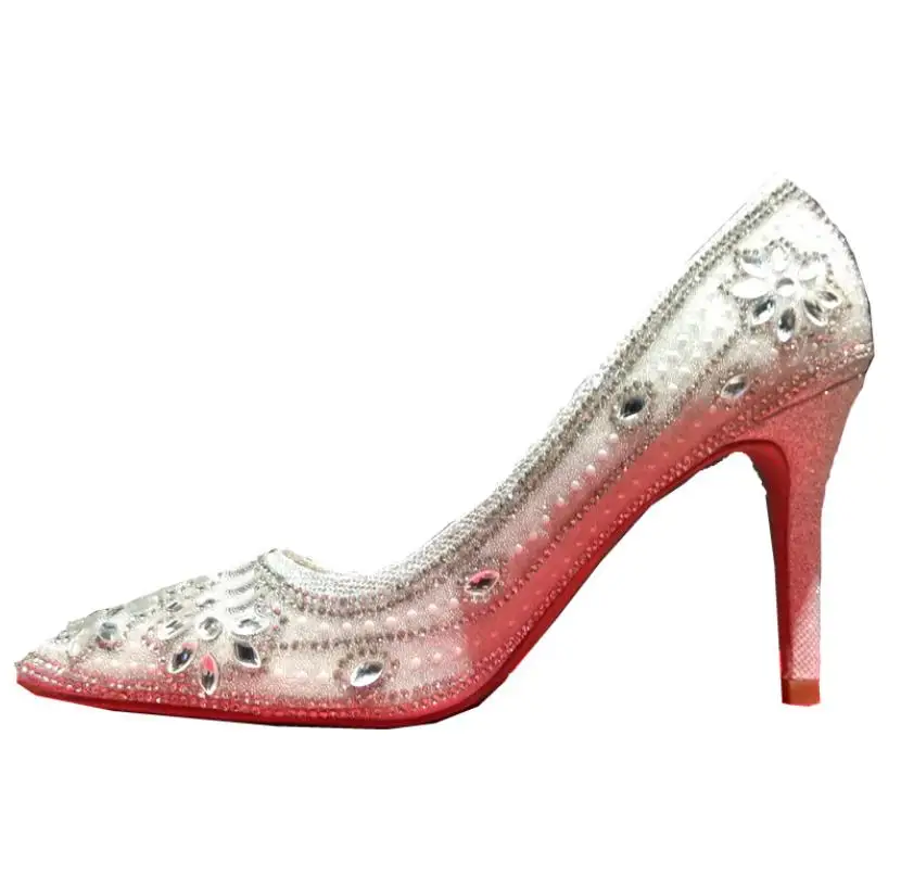 

Spring and Summer New Fashion Sharp 6CM9CM Fine-Heeled Diamond Banquet High Heel Shoes
