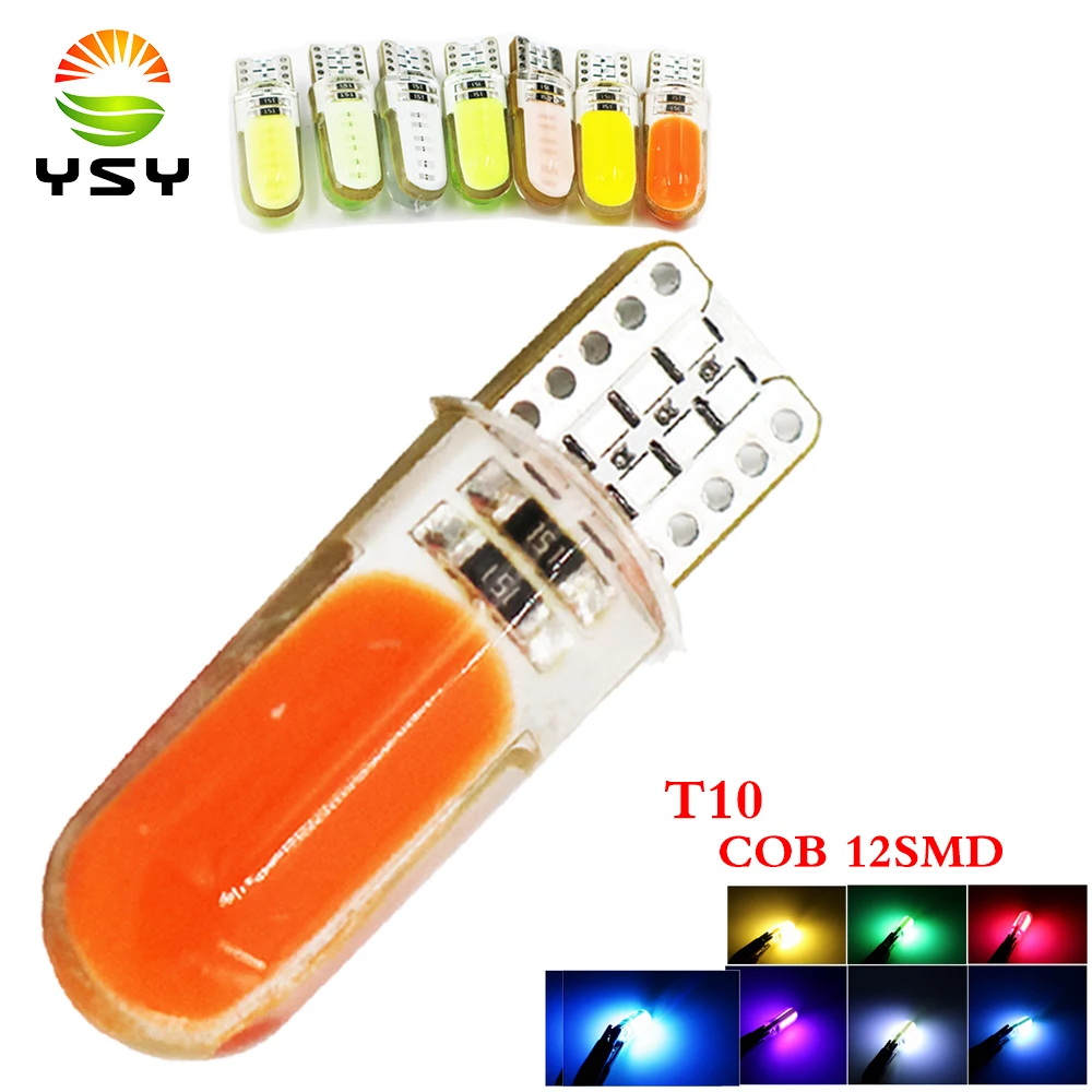YSY 100X W5W T10 COB светодиодные лампы для чтения лицензии автомобиля W3W W16W клиновидный