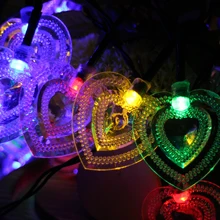 6 м 30 светодиодный светильник с сердечками на батарейках, светодиодный светильник, водонепроницаемые рождественские китайские фонарики, украшение для свадьбы, вечеринки, сада, праздника