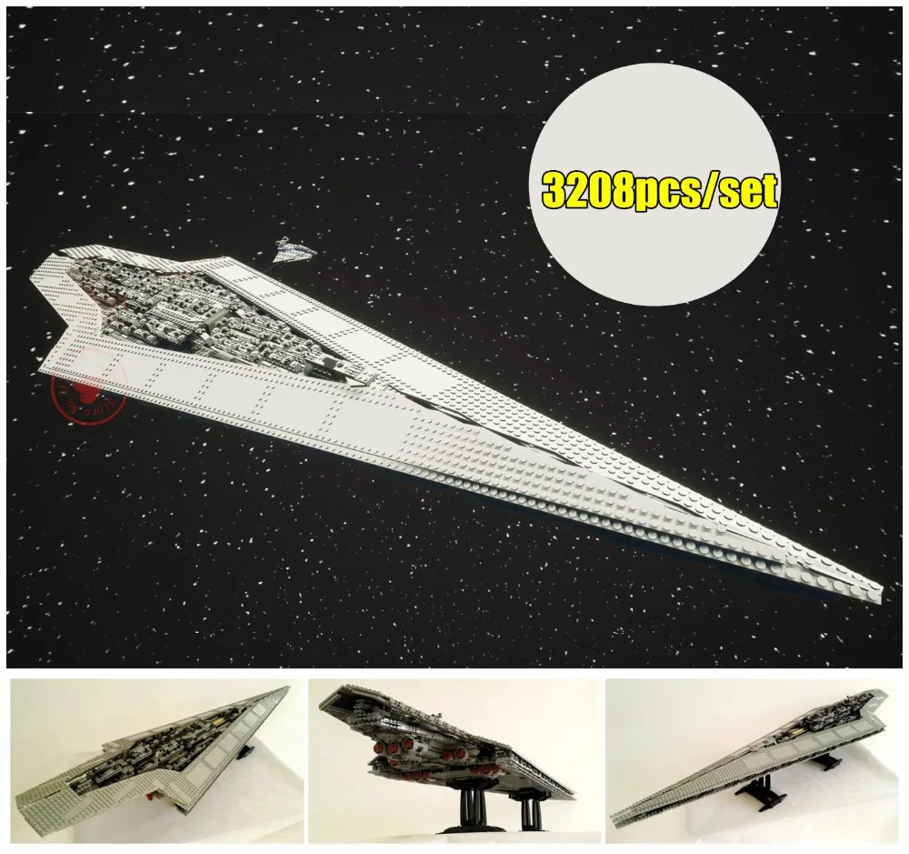 

New 05028 Star 3208Pcs Toy Wars Execytor Super Star Destroyer Model Building Kit Block Brick Compatible Legoed10221 Boy Gifts