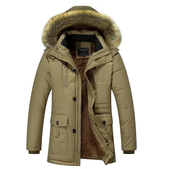 

Thicken Parkas Male 2018 Winter Jacket Men'S Coats Male Outerwear Fur Collar Casual Long Cotton Down Men Hooded Coat Manteau