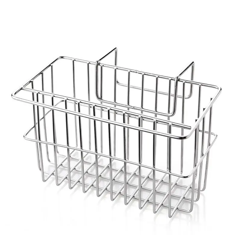 Белый Быстрая ShippingStainless Сталь корзина мыло, губка раковины Держатель ткань мытья сливная эстакада Кухня висит хранения полка - Цвет: Белый