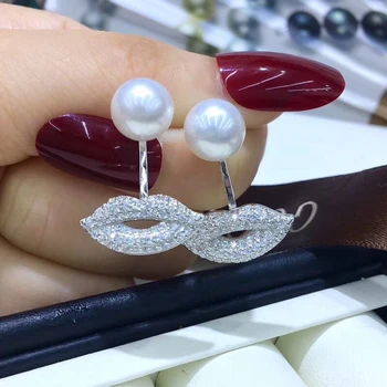 

Fashion 925 Silver Pearl Earrings Charm Lovely Earrings Setting Finding Jewelry Parts Fittings Women's Accessories