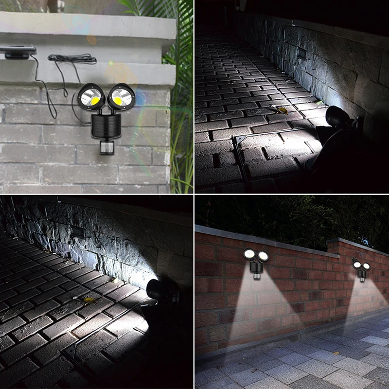 Sensor de Movimento Água ao ar Luz de Parede à Prova Led para a Decoração do Jardim Dcoo Solar Lâmpada Cabeça Dwaterproof Livre Pátio Quintal Luzes 22led 2 4 Dcoo 22led solar lâmpada 2 cabeça sensor