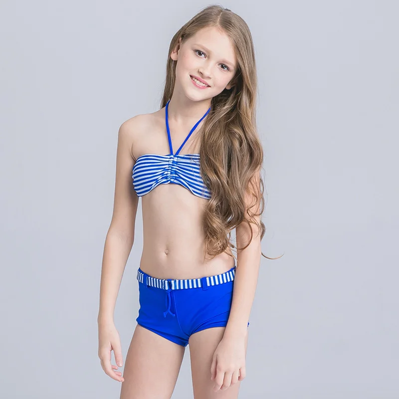 new strisce bikini della ragazza 2017 per i bambini ragazza costume da bagno due pezzi costume