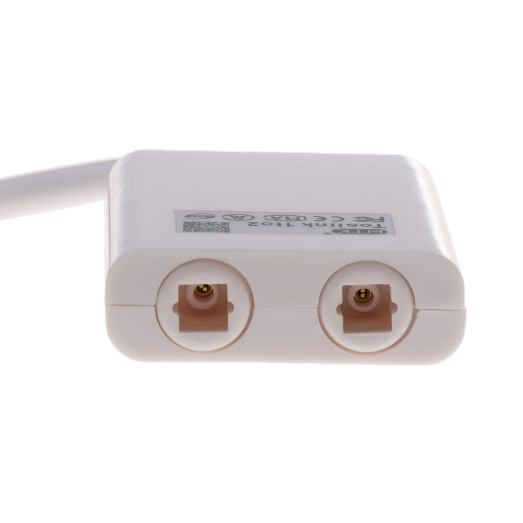 Dual Port Toslink Digital Optical Adapter Splitter Fiber Audio Cable White
